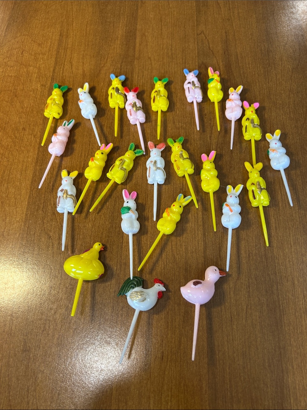 Festive Yellow & Pastel Bunny and Chick Party Picks - Multipack